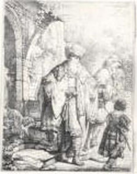 Abraham Casting Out Hagar And Ismael (b., Holl.30; H.149; Bb.37-a) Oil Painting by Rembrandt Van Rijn