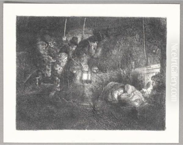 The Adoration Of The Shepherds: A Night Piece (b., Holl.46; H.255; Bb.52-1) Oil Painting by Rembrandt Van Rijn