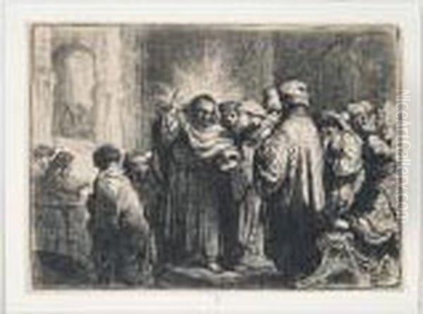 The Tribute Money (b., Holl.68; H.124; Bb.35-2) Oil Painting by Rembrandt Van Rijn