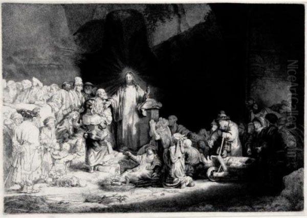 The Hundred Guilder Print (b., Holl.74; H.236; Bb.49-1) Oil Painting by Rembrandt Van Rijn