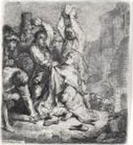 The Stoning Of St Stephen Oil Painting by Rembrandt Van Rijn