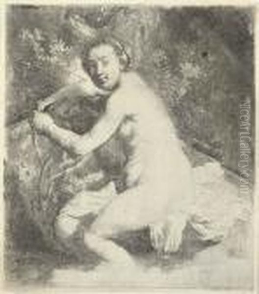 Diana At The Bath (b., Holl. 201; H. 42) Oil Painting by Rembrandt Van Rijn