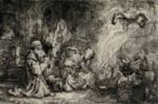 The Angel Departs Oil Painting by Rembrandt Van Rijn