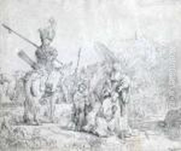 Baptism Of The Eunich Oil Painting by Rembrandt Van Rijn