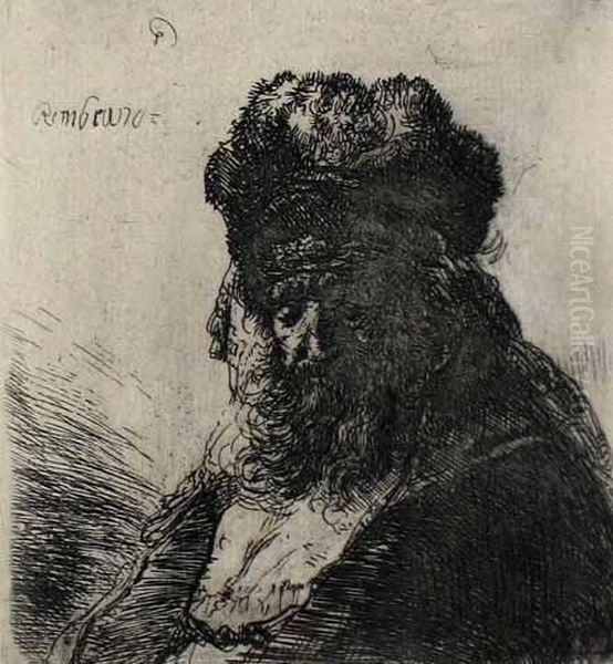 Old Bearded Man Oil Painting by Rembrandt Van Rijn