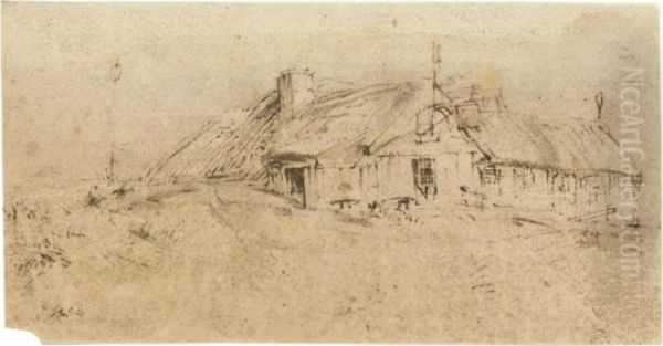 An Inn On A Dyke Oil Painting by Rembrandt Van Rijn