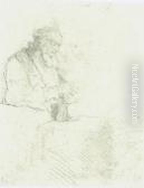 Old Man In Meditation Oil Painting by Rembrandt Van Rijn