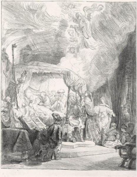 The Death Of The Virgin (b., Holl.99; H.161; Bb.39-a) Oil Painting by Rembrandt Van Rijn