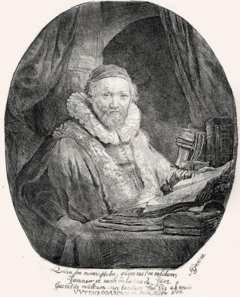 Jan Uytenbogaert, Preacher Of The Remonstrants (b., Holl.279; H.128; Bb.35-d) Oil Painting by Rembrandt Van Rijn