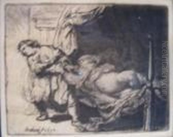 Joseph And Potiphar's Wife Oil Painting by Rembrandt Van Rijn