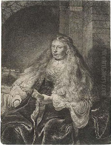 The Great Jewish Bride Oil Painting by Rembrandt Van Rijn