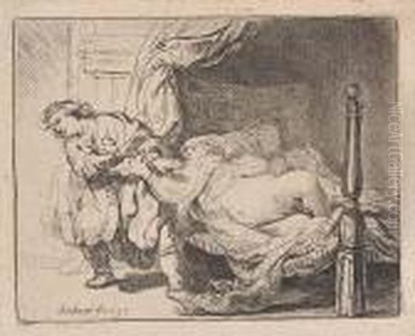 Joseph And Potiphar's Wife Oil Painting by Rembrandt Van Rijn