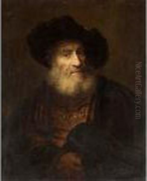 Portrait Of An Elderly Gentleman In Oriental Dress, Half Length Oil Painting by Rembrandt Van Rijn