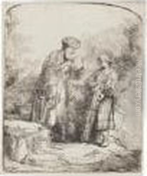 Abraham And Isaac (b., Holl.34; H.214; Bb.45-d) Oil Painting by Rembrandt Van Rijn