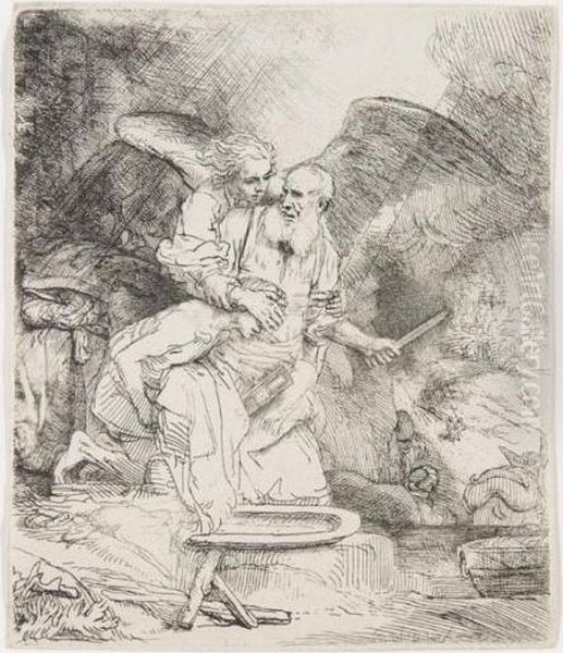 Abraham's Sacrifice(b., Holl.35; H.283; Bb.55-b) Oil Painting by Rembrandt Van Rijn