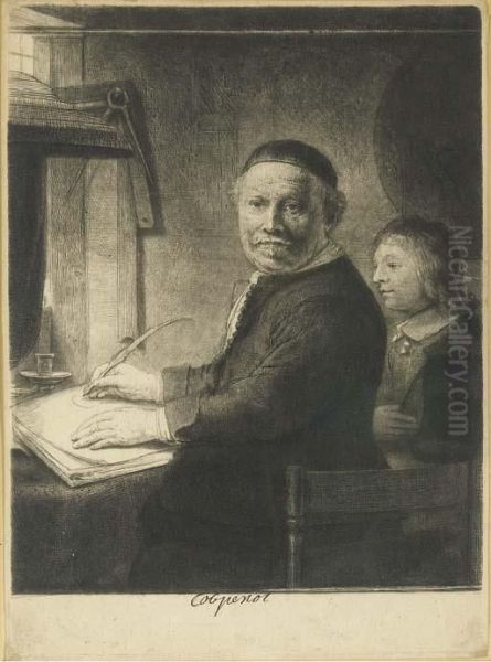 Lieven Willemsz. Van Coppenol, Writing-master: Small Plate Oil Painting by Rembrandt Van Rijn