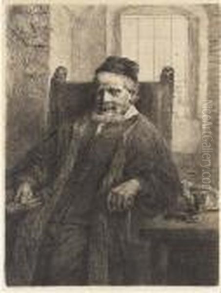 Jan Lutma, Goldsmith Oil Painting by Rembrandt Van Rijn