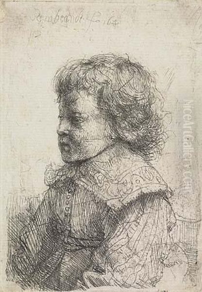 Portrait Of A Boy, In Profile Oil Painting by Rembrandt Van Rijn