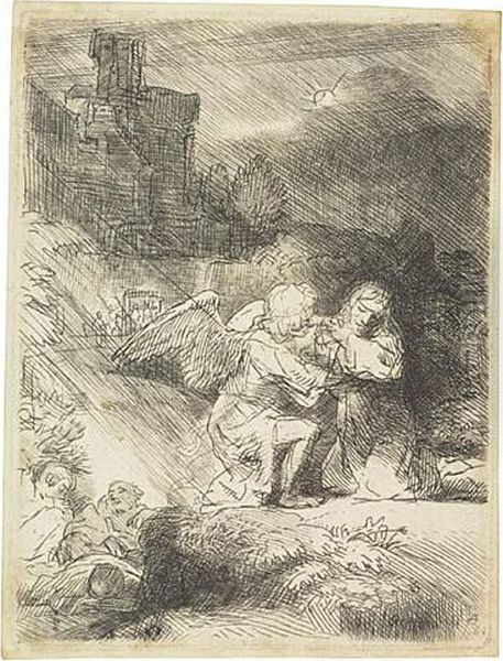 The Agony In The Garden Oil Painting by Rembrandt Van Rijn