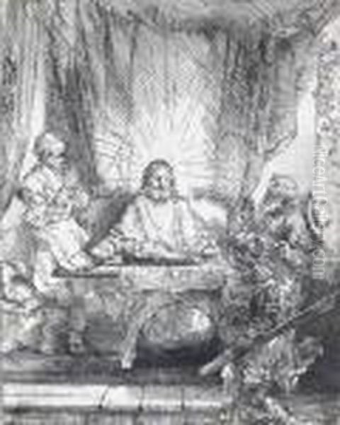 Christus In Emmaus. Oil Painting by Rembrandt Van Rijn