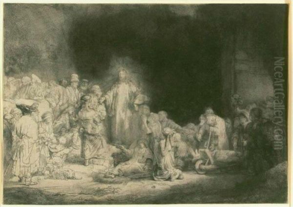 The Hundred Guilder Print (b., Holl. 74; H. 236; Bb. 49-1) Oil Painting by Rembrandt Van Rijn