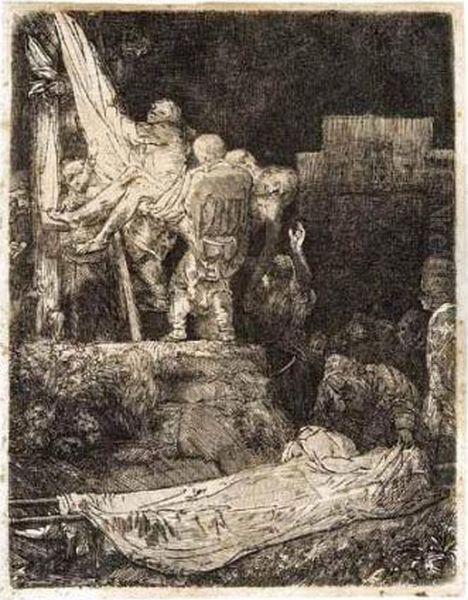 The Descent From The Cross By Torchlight (b., Holl.83; H.280; Bb.54-g) Oil Painting by Rembrandt Van Rijn