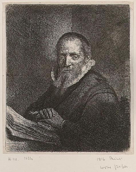 Jan Cornelis Sylvius (bartsch 266) Oil Painting by Rembrandt Van Rijn