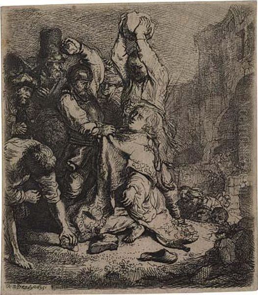 The Stoning Of St. Stephen Oil Painting by Rembrandt Van Rijn