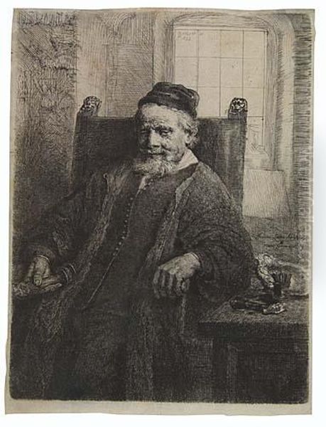 Jan Lutma, Goldsmith Oil Painting by Rembrandt Van Rijn