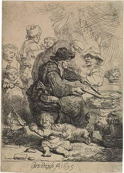 The Pancake Woman Oil Painting by Rembrandt Van Rijn