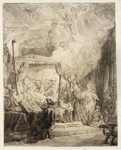 The Death Of The Virgin (b., Holl.99; H.161; Bb.39-a) Oil Painting by Rembrandt Van Rijn