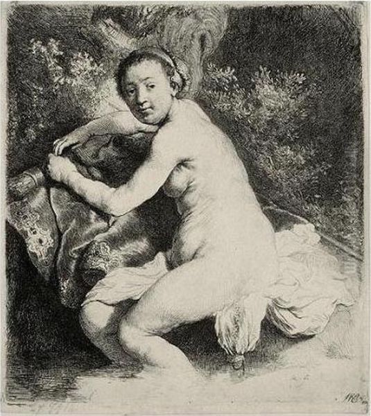 Diana At The Bath (b., Holl.201; H.42; Bb.31-4) Oil Painting by Rembrandt Van Rijn