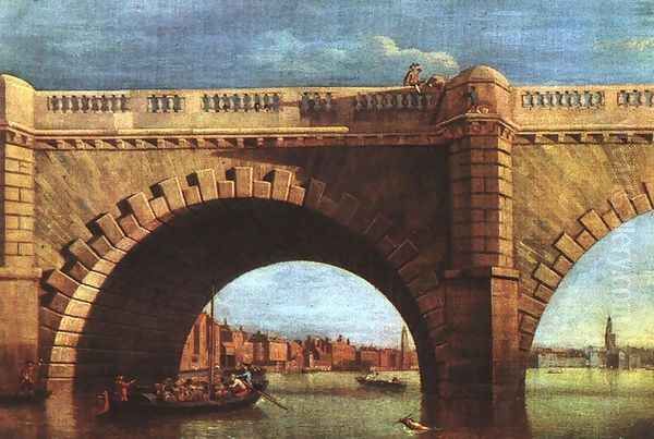 Part of Old Westminster Bridge c. 1750 Oil Painting by Samuel Scott