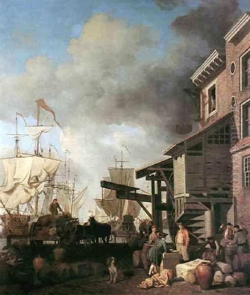 A Thames Wharf 1750's by Samuel Scott