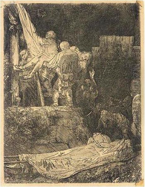 The Descent From The Cross By Torchlight (b., Holl.83; H. 280; Bb.54-g) Oil Painting by Rembrandt Van Rijn