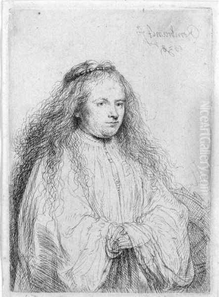 The Little Jewish Bride (saskia As St. Catherine) (b., Holl, 342; H. 154; Bb. 38-a) Oil Painting by Rembrandt Van Rijn