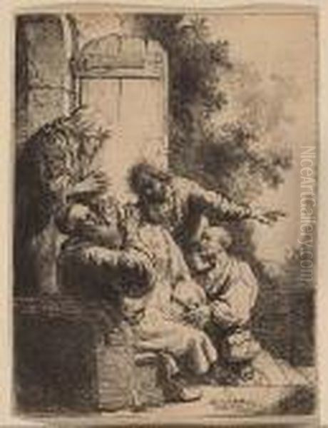 Joseph's Coat Brought To Jacob Oil Painting by Rembrandt Van Rijn