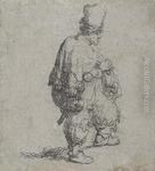 Polander Standing With Arms Folded Oil Painting by Rembrandt Van Rijn