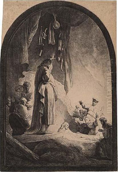 The Raising Of Lazarus: The Larger Plate by Rembrandt Van Rijn