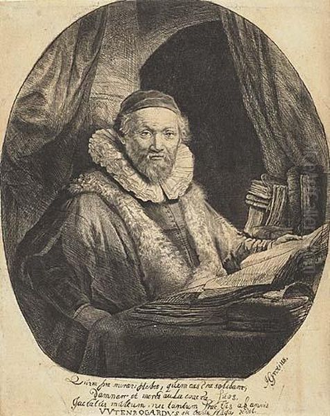 Jan Uytenbogaert, Preacher Of The Remonstrants Oil Painting by Rembrandt Van Rijn