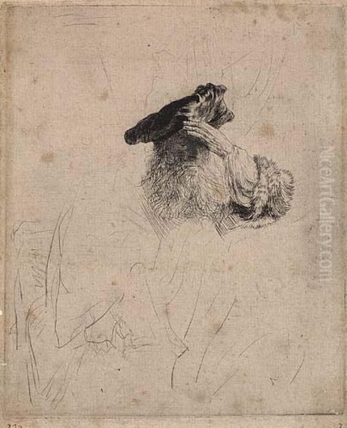 An Old Man Shading His Eyes With His Hand by Rembrandt Van Rijn