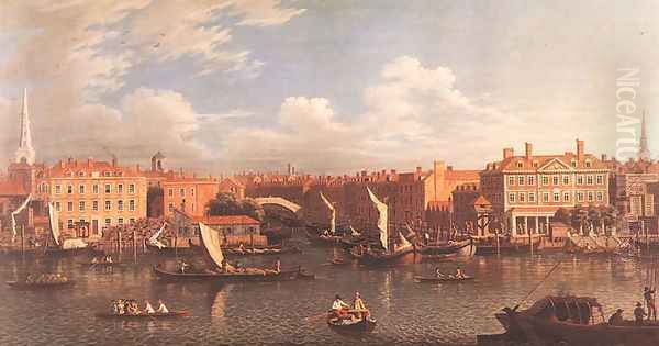 Entrance to the Fleet River Oil Painting by Samuel Scott