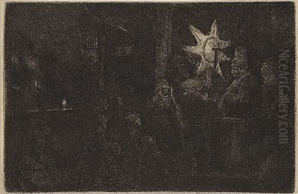 The Star Of The Kings: A Night Piece Oil Painting by Rembrandt Van Rijn