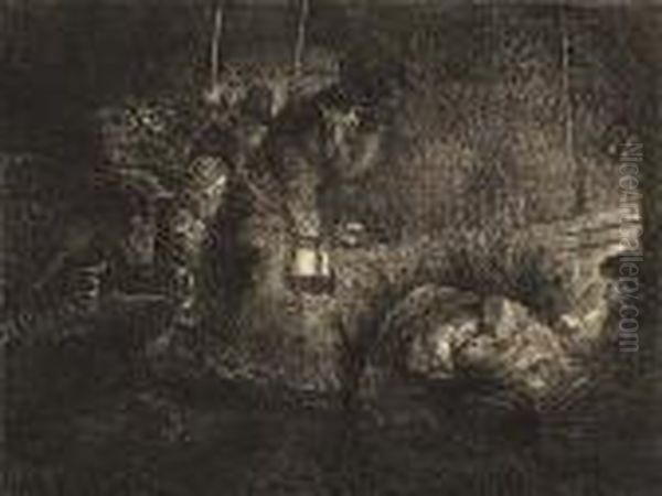 The Adoration Of The Shepherds: A Night Piece Oil Painting by Rembrandt Van Rijn