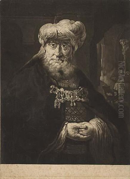 A Jew Rabbi Oil Painting by Rembrandt Van Rijn