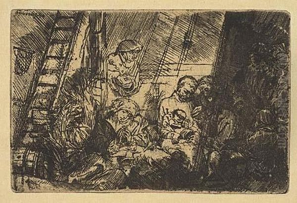 The Circumcision In The Stable Oil Painting by Rembrandt Van Rijn