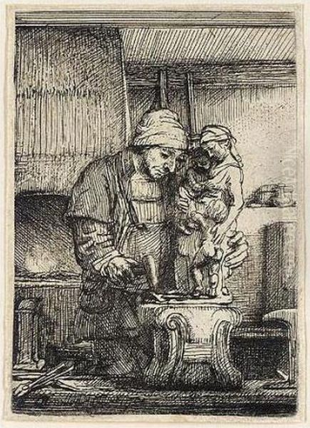 The Goldsmith (b., Holl.123; H.285; Bb.55-d) Oil Painting by Rembrandt Van Rijn