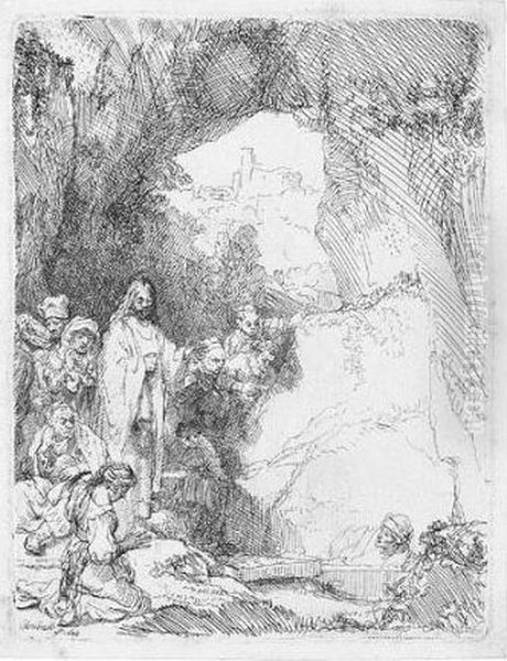 The Raising Of Lazarus (b., Holl.72; H.198; Bb.42-b) Oil Painting by Rembrandt Van Rijn