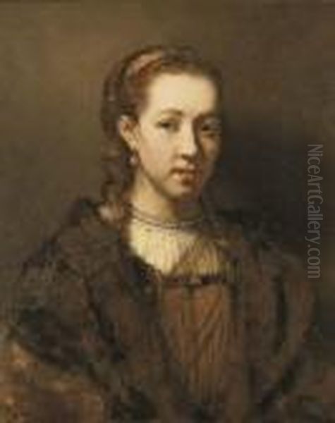 Portrait Of A Lady, Traditionally Said To Be Hendrickje Stoffels Oil Painting by Rembrandt Van Rijn