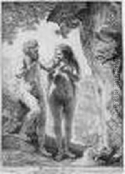 Adam And Eve (bartsch, Hollstein 28; Hind 159; Bjorklund & Barnard 38-d) Oil Painting by Rembrandt Van Rijn